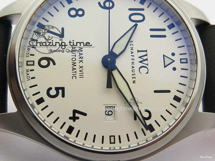 MIROTIME 0517 Mark XVIII IW327002 SS Mk Maker Best Edition White Dial On Black Leather Strap A SunProtective 7298
